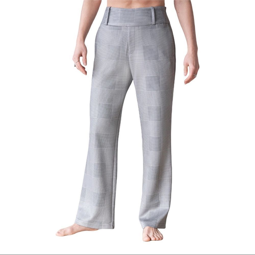 𝅺nwt Lezé The Label Plaid Palazzo Relaxed Straight Leg Pants Size M
